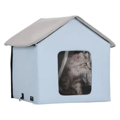 VEVOR Heated Cat House, Outdoor Kitty Shelter with Adjustable Temperature and Timer, 600D Oxford Cloth Foldable Cat Shelter with Heated Pad  for Winter to Stay Warm and Cozy, Green (Middle)