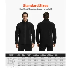 VEVOR Heated Fleece Jacket for Men, Heated Sweatshirt with 7.4V 16000mAh Rechargeable Power Bank Pack, 6 Heating Zones, 3 Temp Levels, 3h/6h/10h Warmth, for Winter Outdoor Camping, Black, L Size