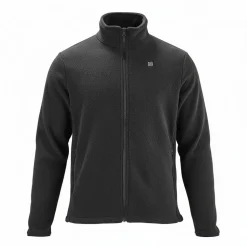 VEVOR Heated Fleece Jacket for Men, Heated Sweatshirt with 7.4V 16000mAh Rechargeable Power Bank Pack, 6 Heating Zones, 3 Temp Levels, 3h/6h/10h Warmth, for Winter Outdoor Camping, Black, S Size