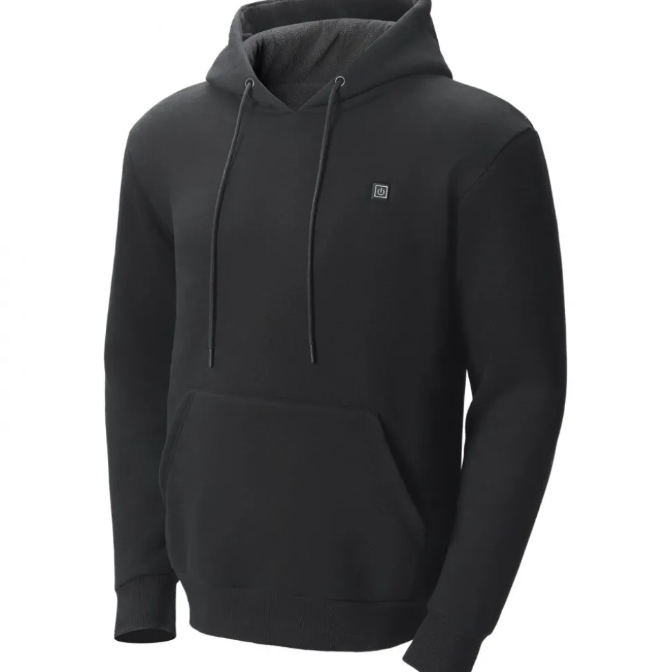VEVOR Heated Hoodie, Unisex Heated Sweatshirt with Battery Pack 7.4V, Electric Jacket with 5 Heating Zones for Men & Women, Lightweight Warm Heated Outdoor Pullover for Fishing Camping, S Size Black
