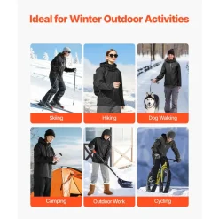VEVOR Heated Jacket for Women with 7.4V Battery, Soft Shell Electric Heating Coat, Windproof Waterproof Lightweight Outerwear with 5 Heating Zones & 3 Heat Settings, Machine Washable, S Size