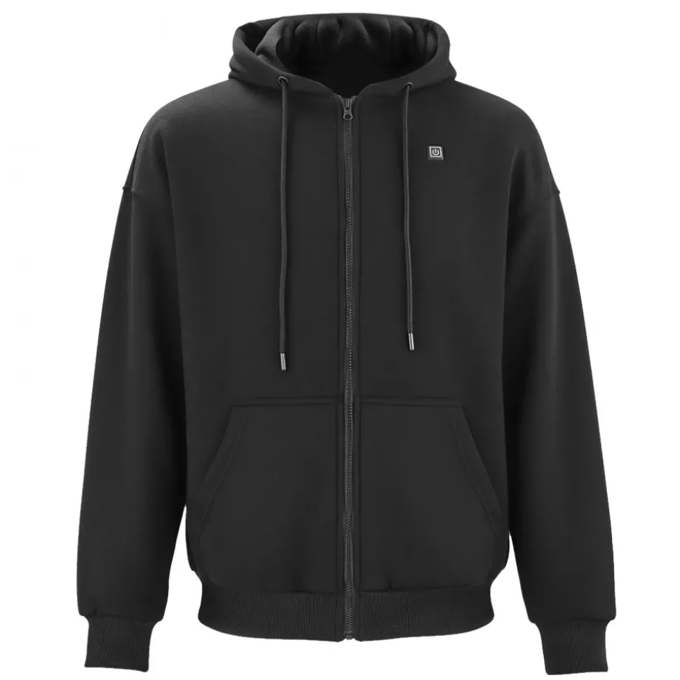 VEVOR Heated Jacket Hoodie for Men Women, Heated Sweatshirt Unisex Full-Zip with 7.4V 16000mAh Power Bank Pack, 5 Heating Zones, 3 Temp Levels, 4-8H Warmth, for Winter Outdoor Camping, Black, XXL Size