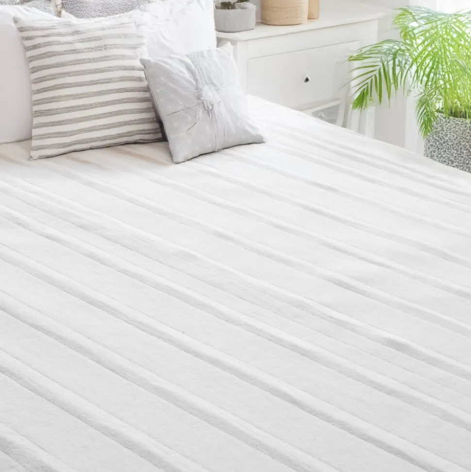 VEVOR Heated Mattress Pad, 54 x 75 in, Full Size Electric Bed Warmer with 1-5 Heat Settings Control, 10-Hour Auto Shut Off, Machine-Wash Breathable Coral Fleece Heating Electric Mattress Sheets, White