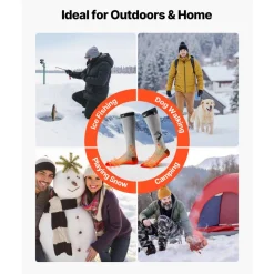 VEVOR Heated Socks, 6000mAh Battery Powered, Rechargeable Heating Socks with 4 Heating Levels, Electric Heated Sock with APP Control for Men Women, Foot Warmer for Hunting Riding Camping Hiking