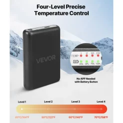 VEVOR Heated Socks, 5000mAh Battery Powered, Rechargeable Heating Socks with 4 Heating Levels, Electric Heated Sock for Men Women, Foot Warmer for Hunting Riding Camping Hiking Skiing, Outdoor Work