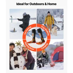 VEVOR Heated Socks, Small Size, 5000mAh Battery Rechargeable Heating Socks with 4 Heating Levels, Electric Heated Sock with APP Control for Men Women, Foot Warmer for Hunting Riding Camping Hiking