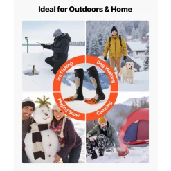 VEVOR Heated Socks, X-Large Size, 5000mAh Battery Rechargeable Heating Socks with 4 Heating Levels, Electric Heated Sock with APP Control for Men Women, Foot Warmer for Hunting Riding Camping Hiking