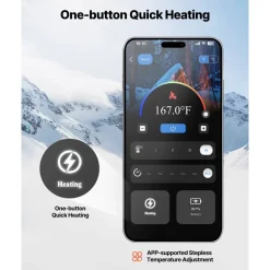 VEVOR Heated Socks, X-Large Size, 5000mAh Battery Rechargeable Heating Socks with 4 Heating Levels, Electric Heated Sock with APP Control for Men Women, Foot Warmer for Hunting Riding Camping Hiking