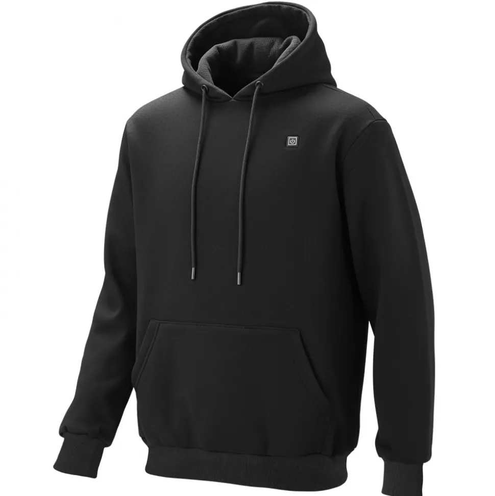 VEVOR Heated Sweatshirt Hoodie for Men Women, Heated Jacket Unisex with 7.4V 16000mAh Rechargeable Power Bank Pack, 5 Heating Zones, 3 Temp Levels, 4-8H Warmth, for Winter Outdoor Camping, Black, S Size