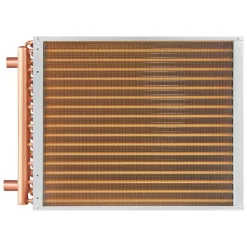VEVOR Heat Exchanger Water to Air, 18"x 20" with 3-Row 3/8" Copper Ports, 242 Aluminum Fins Heat Exchanger for Outdoor Wood Furnaces, Residential Heating and Cooling, and Forced Air Heating