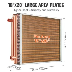 VEVOR Heat Exchanger Water to Air, 18