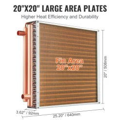 VEVOR Heat Exchanger Water to Air, 20