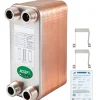 VEVOR Heat Exchanger 3"x7.5" 40 Plates Brazed Plate Heat Exchanger 316L 3/4" MPT Heat Exchanger B3-12A Beer Wort Chiller for Hydronic Heating