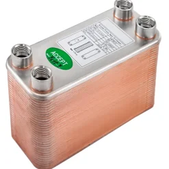 VEVOR Heat Exchanger 3"x7.5" 30 Plates Brazed Plate Heat Exchanger 316L 3/4" MPT Heat Exchanger B12-30 Beer Wort Chiller for Hydronic Heating