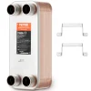 VEVOR Heat Exchanger, 5"x 12" 30 Plates Brazed Plate Heat Exchanger, Copper/316L Stainless Steel Water To Water Heat Exchanger For Floor Heating, Water Heating, Snow Melting, Beer Cooling