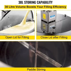 VEVOR Heating Mixing Filling Machine, 30L/7.9 Gal Lipstick Filling Machine, 35W Lipstick Filler, Heating and Stirring Filling Machine with Stirrer for Cosmetics, Drink, Lipstick, Wax and Nail Polish