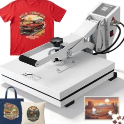 VEVOR Heat Press, Heat Press Machine for T-Shirt, Fast Heating, High Pressure Heat Press 15x15, Power Digital Industrial Sublimation Printer for Heat Transfer Vinyl, Easy to Use, White