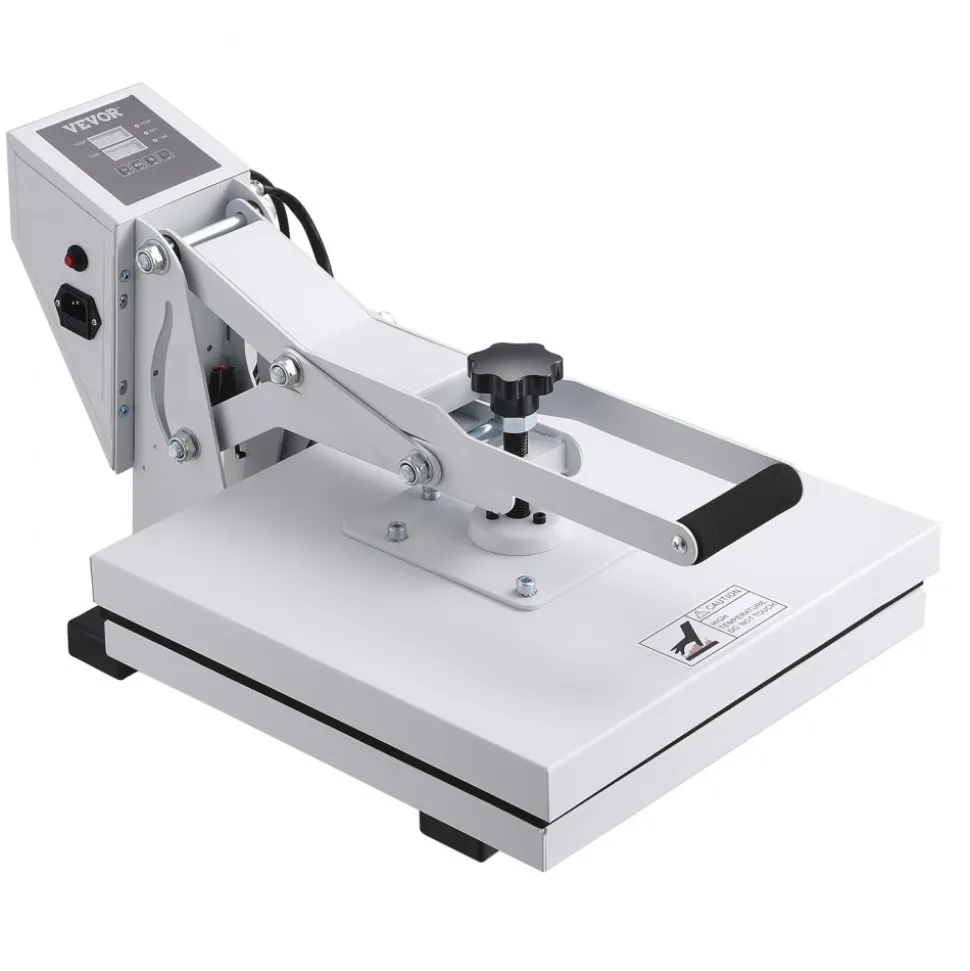 VEVOR Heat Press, Heat Press Machine for T-Shirt, Fast Heating, High Pressure Heat Press 15x15, Power Digital Industrial Sublimation Printer for Heat Transfer Vinyl, Easy to Use, White