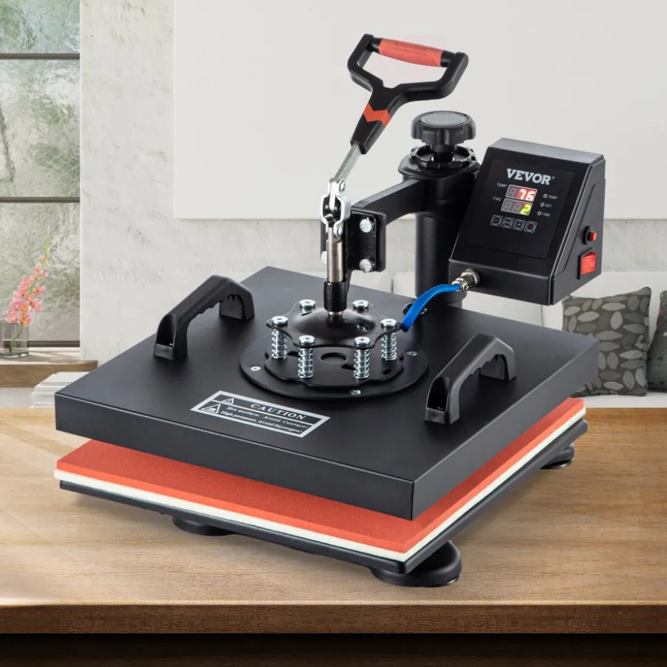 VEVOR Heat Press, 5 in 1 15 x 15 Inch Heat Press Machine, Dual LED Display Heat Press Machine, Multifunctional Sublimation, for T-Shirts, Swing Away Design