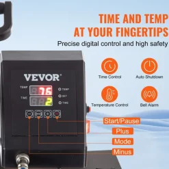 VEVOR Heat Press, 5 in 1 15 x 15 Inch Heat Press Machine, Dual LED Display Heat Press Machine, Multifunctional Sublimation, for T-Shirts, Swing Away Design