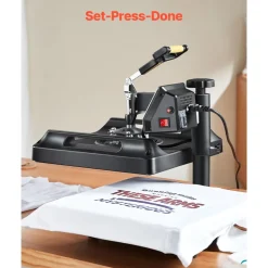VEVOR Heat Press Machine 8 in 1 Combo, Heat Press 15x15 in, Swing Away T Shirt Printing Machine Digital Control, Multifunction Transfer Machine Sublimation, for T-Shirt Hat Cap Mug Plate, Black