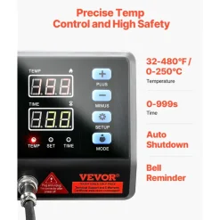 VEVOR Heat Press Machine 8 in 1 Combo, Heat Press 15x15 in, Swing Away T Shirt Printing Machine Digital Control, Multifunction Transfer Machine Sublimation, for T-Shirt Hat Cap Mug Plate, Blue