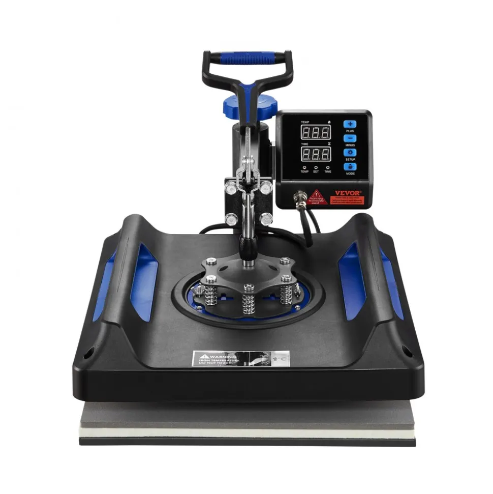 VEVOR Heat Press Machine 8 in 1 Combo, Heat Press 15x15 in, Swing Away T Shirt Printing Machine Digital Control, Multifunction Transfer Machine Sublimation, for T-Shirt Hat Cap Mug Plate, Blue