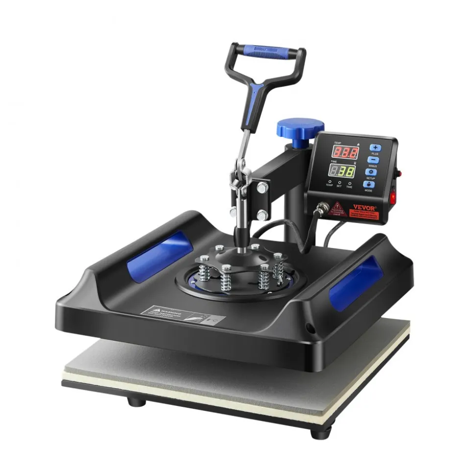 VEVOR Heat Press Machine 8 in 1 Combo, Heat Press 15x15 in, Swing Away T Shirt Printing Machine Digital Control, Multifunction Transfer Machine Sublimation, for T-Shirt Hat Cap Mug Plate, Blue
