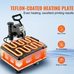 VEVOR Heat Press Machine, 8 in 1 Combo Digital Multifunctional Sublimation Heat Transfer Machine 12x15 inch, 360 Degree Rotation Swing Away for Printing T Shirts Mug Cap Hat Plate