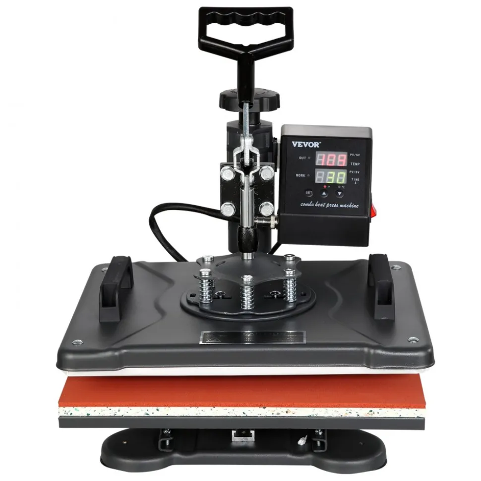 VEVOR Heat Press Machine, 8 in 1 Combo Digital Multifunctional Sublimation Heat Transfer Machine 12x15 inch, 360 Degree Rotation Swing Away for Printing T Shirts Mug Cap Hat Plate