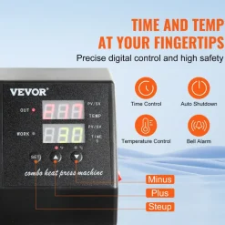 VEVOR Heat Press Machine, 8 in 1 Combo Digital Multifunctional Sublimation Heat Transfer Machine 12x15 inch, 360 Degree Rotation Swing Away for Printing T Shirts Mug Cap Hat Plate