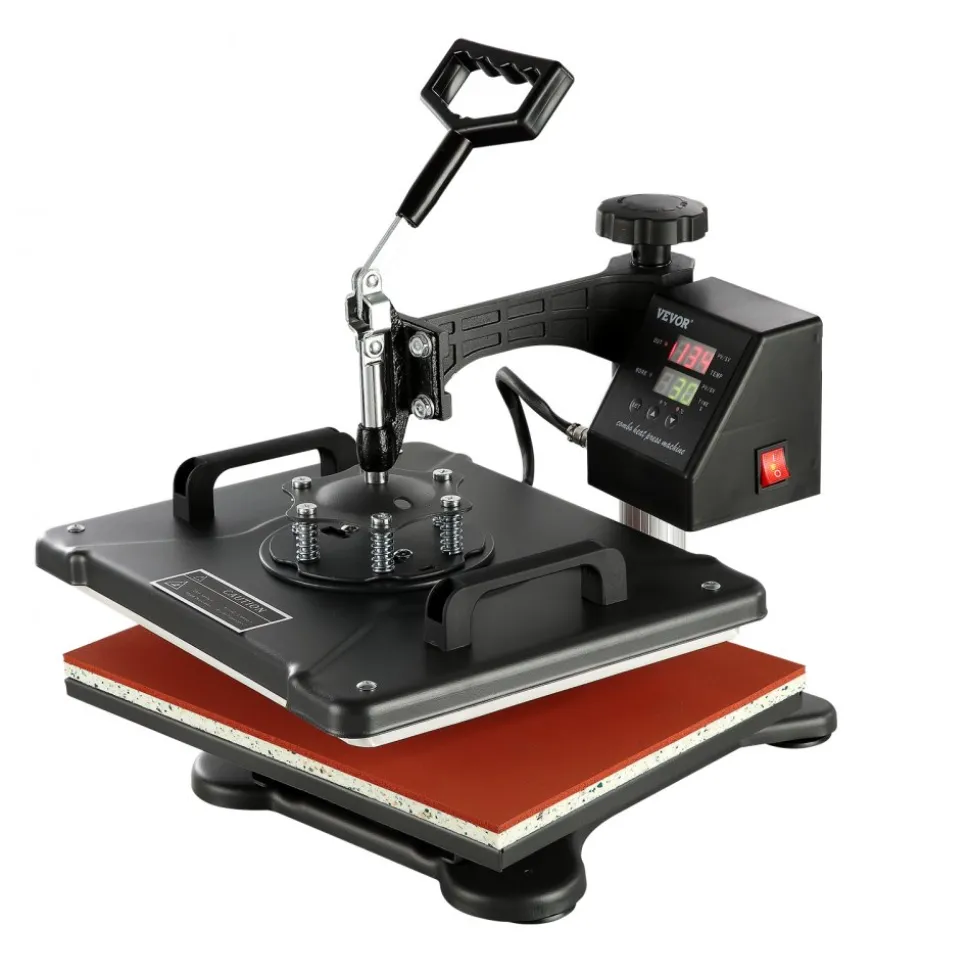 VEVOR Heat Press Machine, 8 in 1 Combo Digital Multifunctional Sublimation Heat Transfer Machine 12x15 inch, 360 Degree Rotation Swing Away for Printing T Shirts Mug Cap Hat Plate