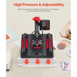 VEVOR Heat Press Machine 8 in 1 Combo, Heat Press 15x15, Swing Away T Shirt Printing Machine Digital Control, Multifunction Heat Transfer Machine Sublimation Heat Press for T-Shirt Hat Cap Mug Plate