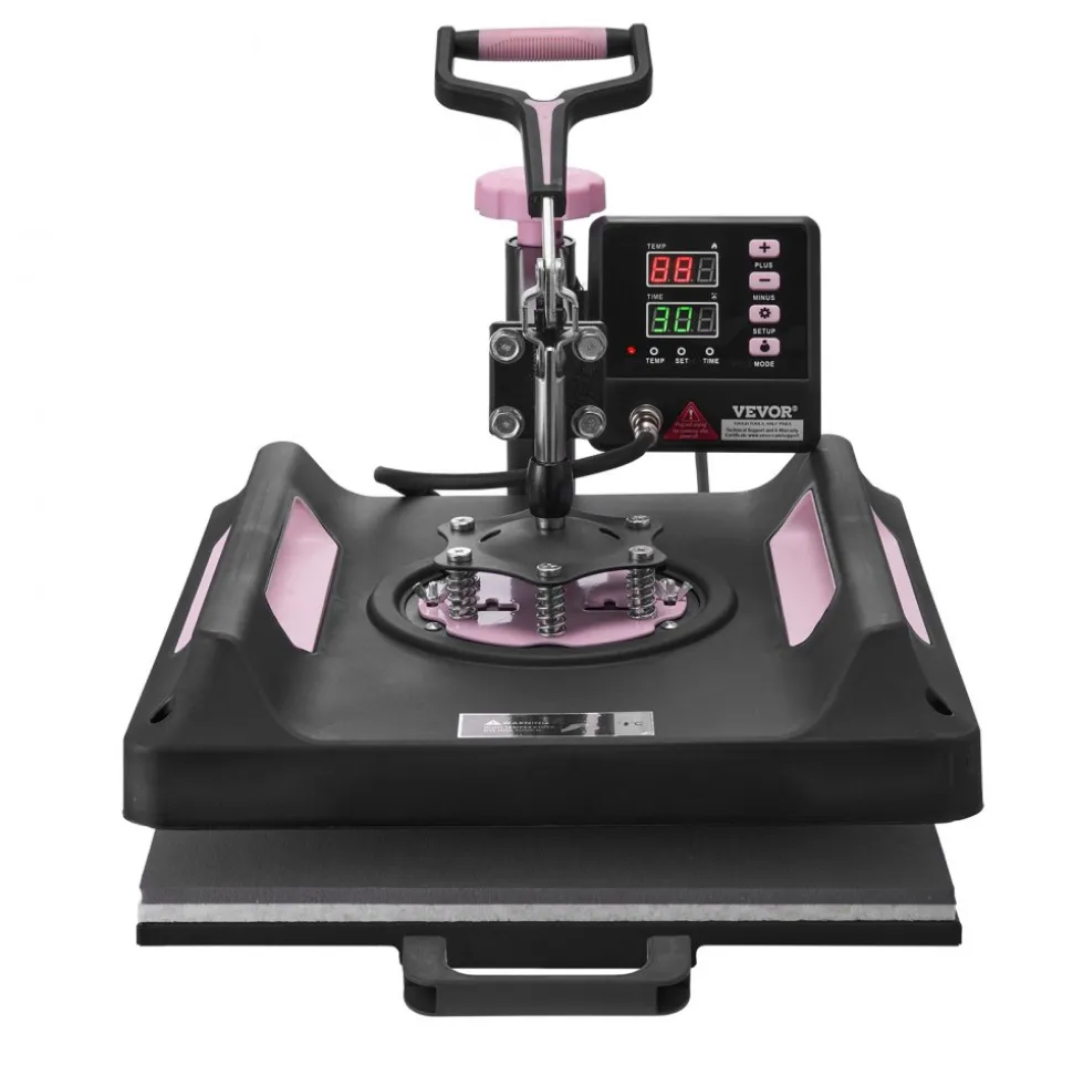 VEVOR Heat Press Machine, 15 x 15 inch, 8 in 1 Heat Transfer Machine with 30 oz Tumbler Press, 360° Swing Away Digital T-Shirt Pressing Machine, Teflon Coating, for T-Shirts/Mugs/Hats/Plates, Black