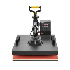 VEVOR Heat Press Machine, 15 x 15 inch, 2 in 1 Heat Transfer Machine with Hat Press, 360° Swing Away T-Shirt Pressing, Digital Precise Control, Fast Even Heating for T-Shirts/Hats/Caps, Black