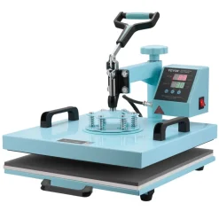 VEVOR Heat Press Machine, 15 x 15 inch, 5 in 1 Heat Transfer Machine with 30 oz Tumbler Press, 360° Swing Away T-Shirt Pressing, Digital Precise Control, for T-Shirts/Mugs/Hats/Plates, Green