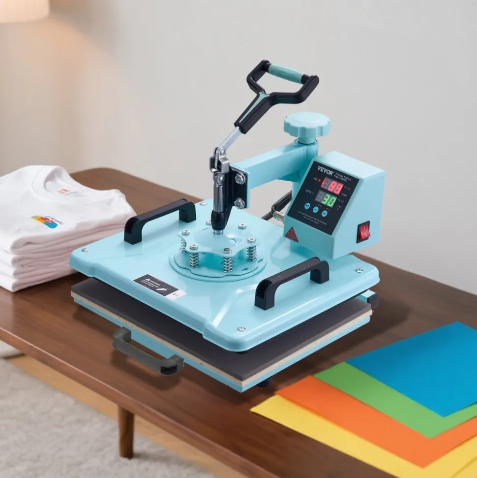VEVOR Heat Press Machine, 12 x 15 inch, 8 in 1 Heat Transfer Machine with 6-30 oz Tumbler Press, 360° Swing Away T-Shirt Pressing, Digital Precise Control, for T-Shirts/Mugs/Hats/Plates, Green