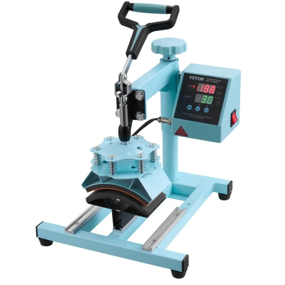 VEVOR Heat Press Machine, 15 x 15 inch, 8 in 1 Heat Transfer Machine with 6-30 oz Tumbler Press, 360° Swing Away T-Shirt Pressing, Digital Precise Control, for T-Shirts/Mugs/Hats/Plates, Green
