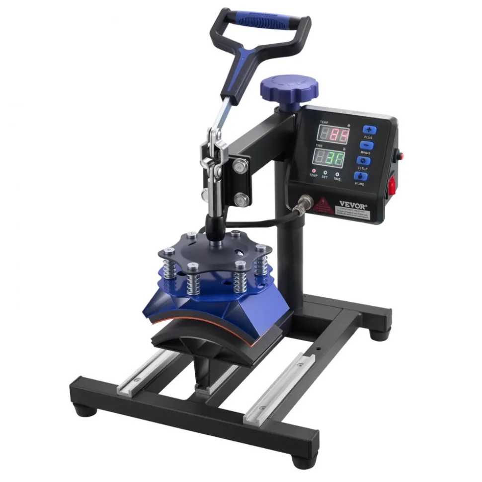 VEVOR Heat Press Machine, 15 x 15 inch, 5 in 1 Heat Transfer Machine with 30 oz Tumbler Press, 360° Swing Away Digital T-Shirt Pressing, Teflon Coating, for T-Shirts/Mugs/Hats/Plates, Black+Blue