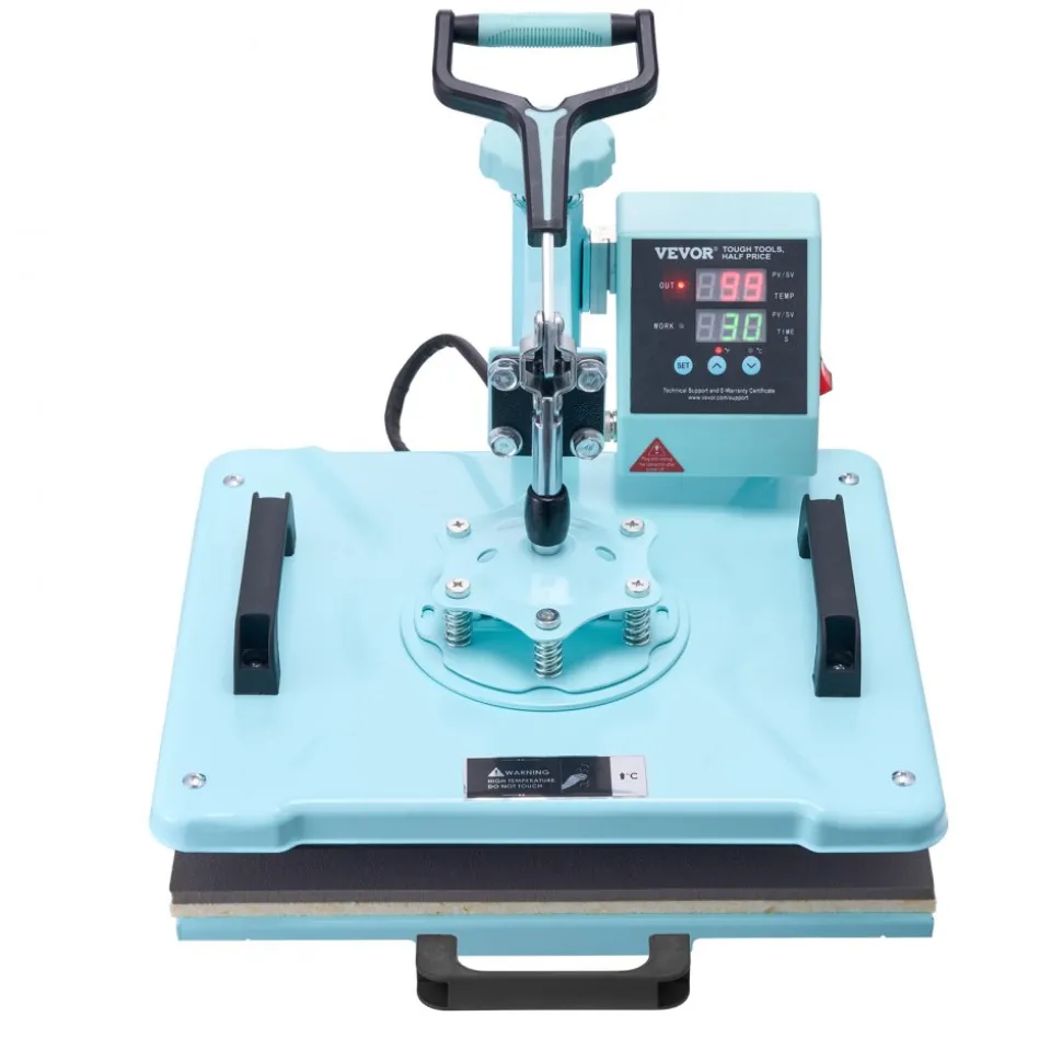 VEVOR Heat Press Machine, 12 x 15 inch, 5 in 1 Heat Transfer Machine with 30 oz Tumbler Press, 360° Swing Away T-Shirt Pressing, Digital Precise Control, for T-Shirts/Mugs/Hats/Plates, Green