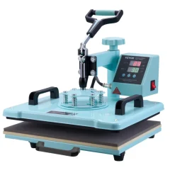 VEVOR Heat Press Machine, 12 x 15 inch, 5 in 1 Heat Transfer Machine with 30 oz Tumbler Press, 360° Swing Away T-Shirt Pressing, Digital Precise Control, for T-Shirts/Mugs/Hats/Plates, Green