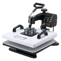 VEVOR Heat Press Machine, 15 x 15 in, 2-in-1 Multifunction, 360° Swing Away, 1200W Double Tube Fast and Even Heating, Digital Precise Control, Sublimation Press Machine for T-Shirts, Hats, Caps