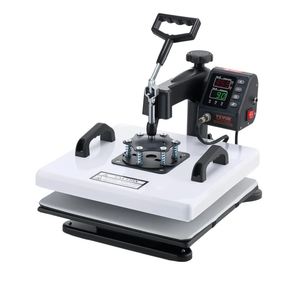 VEVOR Heat Press Machine, 15 x 15 in, 8-in-1 Multifunction, 360° Swing Away, Heat Up Fast and Even, Digital Precise Control, Sublimation Press Machine for T-Shirts, Mugs, Tumblers, Caps, Plates