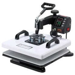 VEVOR Heat Press Machine, 15 x 15 in, 8-in-1 Multifunction, 360° Swing Away, Heat Up Fast and Even, Digital Precise Control, Sublimation Press Machine for T-Shirts, Mugs, Tumblers, Caps, Plates