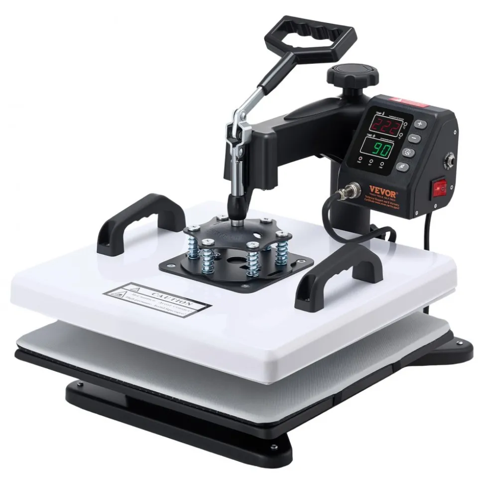 VEVOR Heat Press Machine, 15 x 15 in, 8-in-1 Multifunction, 360° Swing Away, Heat Up Fast and Even, Digital Precise Control, Sublimation Press Machine for T-Shirts, Mugs, Tumblers, Caps, Plates