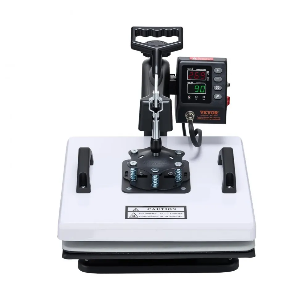VEVOR Heat Press Machine, 15 x 15 in, 8-in-1 Multifunction, 360° Swing Away, Heat Up Fast and Even, Digital Precise Control, Sublimation Press Machine for T-Shirts, Mugs, Tumblers, Caps, Plates