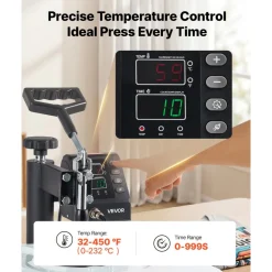 VEVOR Heat Press Machine 12 x 15 in 5-in-1 Combo Sublimation Press Machine, Heat Up Fast and Even, Digital Precise Time and Temp Control, Multi-Function, for T-Shirts, Mugs, Tumblers, Caps, Plates