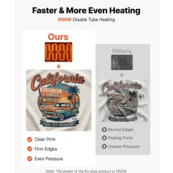 VEVOR Heat Press Machine 12 x 15 in Sublimation Press Machine Swing Away, Heat Up Fast and Even, Digital Precise Time and Temperature Control, for T-Shirts, Canvas Tote Bags, Pillowcases, Socks