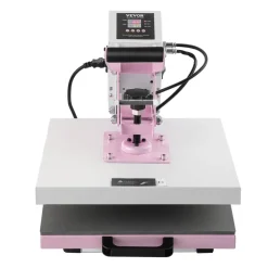 VEVOR Heat Press, 15 x 15 inch Digital Heat Press Machine, Slide Out Heat Transfer Machine, Fast and Even Heating, 2-Layer Insulation Cotton, Heat Transfer Machine for T-Shirts/Pillows/Bags, Pink