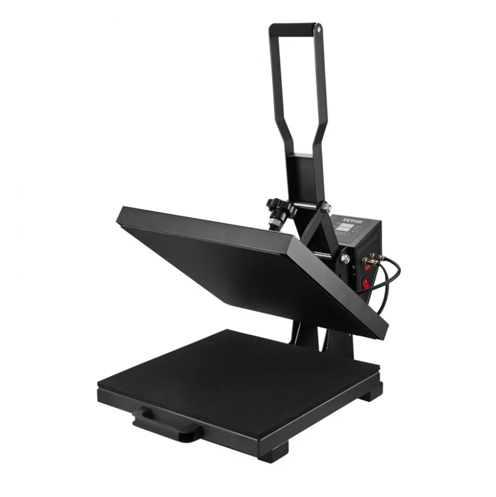 VEVOR Heat Press, 15 x 15 inch Heat Press Machine for T-shirts, Fast and Even Heating, Easy to Use, High Pressure for Digital Industrial-Quality Sublimation Printer for Transfer Vinyl, T-shirt, Black